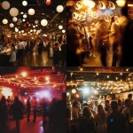 **a cool live music venue. make it a blur of fun in an evening with a mix of all ages having a good time. keep it to gold, navy blue and hints of red hues.** - <@1248194856929595453> (fast)