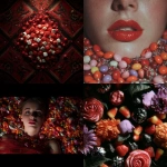 **cinematic American Beauty film. Top down shot with Halloween candy --sref 1662338142 238810998 704438408 --v 7.0 --sw 20 --s 250** - <@911637101290877029> (fast)