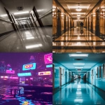 **a surreal endless fluorescent corridor that folds in on itself, office hallways merging into hotel lobbies, flooded with mirror-smooth reflective water, glowing EXIT signs floating midair, impossible staircases looping upside down, fog-filled empty rooms visible through open doors, vending machines emitting static light, faint reflections of unseen people on glossy walls, eerie symmetry, dreamlike volumetric haze, reality bending and collapsing, cinematic lighting, ultrarealistic textures, analog horror vibe, uncanny calm atmosphere, hyper-detailed architecture, Escher-like geometry, reflections behaving wrong, photo-real, long exposure glow, 35mm lens, --ar 9:16 --chaos 60 --v 6.0 --raw** - <@692146423638261810> (relaxed)