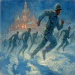 **Ernie Barnes art at Christmas, buffalo soliders 8k, --chaos 99 --ar 8:5 --exp 50 --stylize 750 --v 7.0** - Image #4 <@843177938186797076>